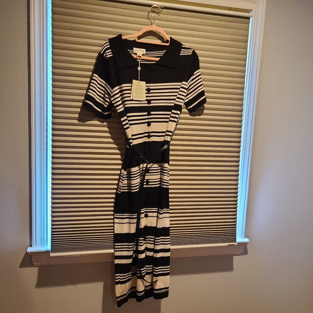 NNW Icicle cashmere midi contrast dress